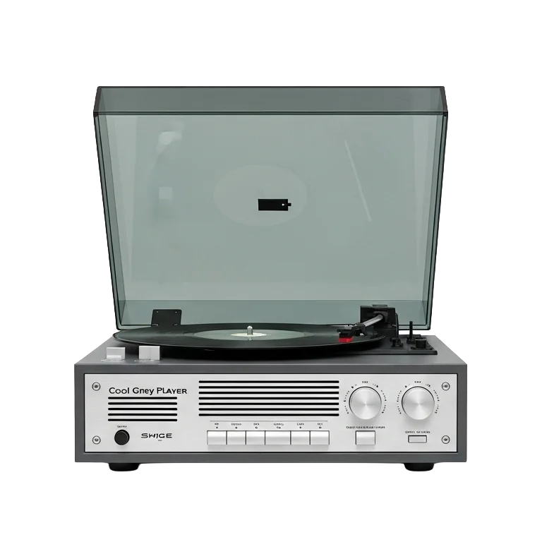 Featured image for “Cool Gray Record Player”