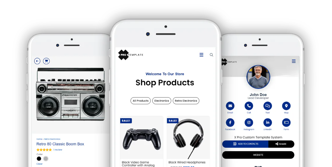 xpro template system mockup